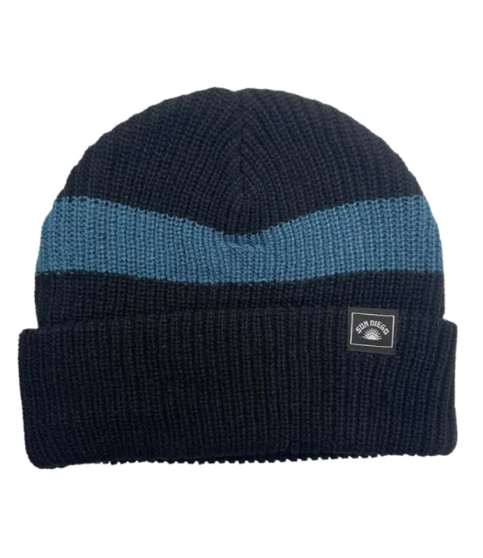Sun Diego Reserve Solid Beanie - Black/Slate sold by Sun Diego Boardshops