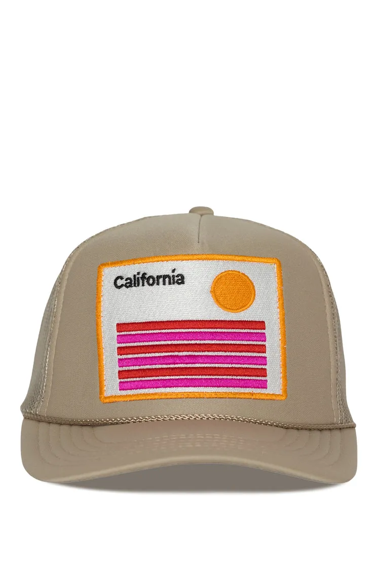 That Friday Feeling California Stripes Trucker Hat - TAN sold by Sun Diego Boardshops product image thumbnail 2