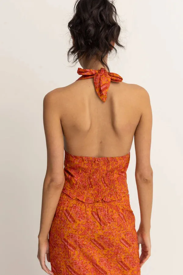 Rhythm Adia Paisley Halter Top - ORANGE sold by Sun Diego Boardshops product image thumbnail 2