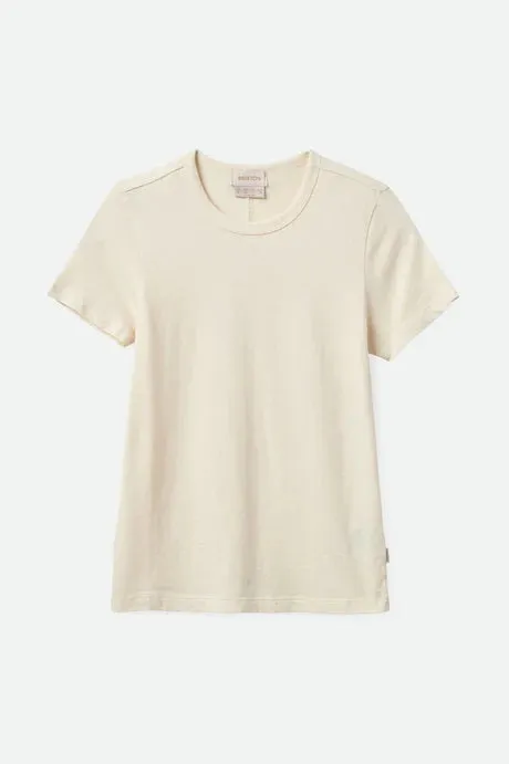 BRIXTON CAREFREE ORGANIC GARMENT DYE SLIM CREW TEE - WHITE SMOKE sold by Sun Diego Boardshops product image thumbnail 2