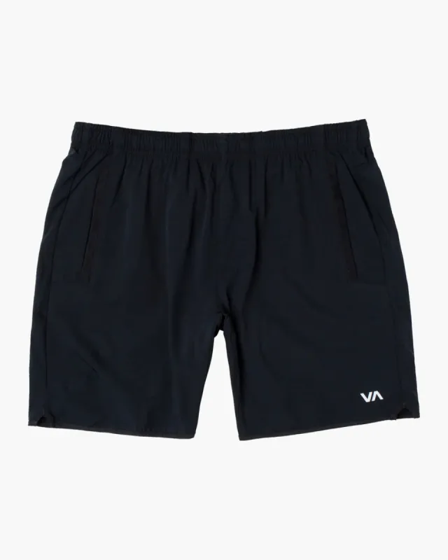 Rvca Yogger Stretch Elastic Waist Shorts 17" - Black sold by Sun Diego Boardshops