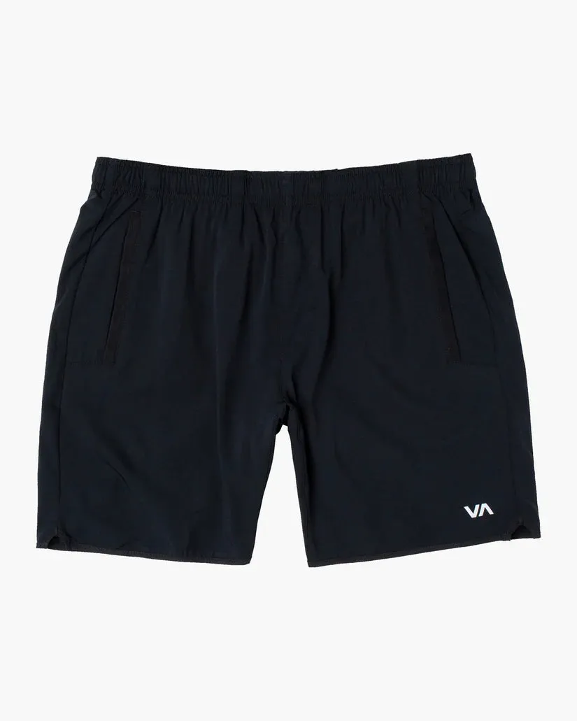 Rvca Yogger Stretch Elastic Waist Shorts 17" - Black sold by Sun Diego Boardshops