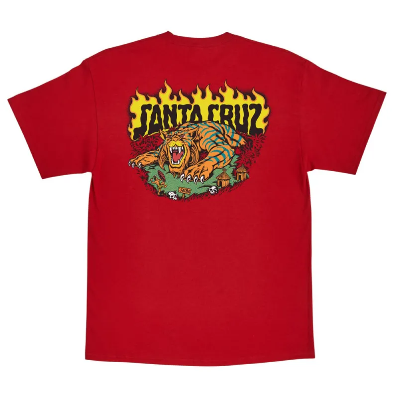 Santa Cruz Salba Tiger Redux T-Shirt - RICH RED made by Sun Diego Boardshops