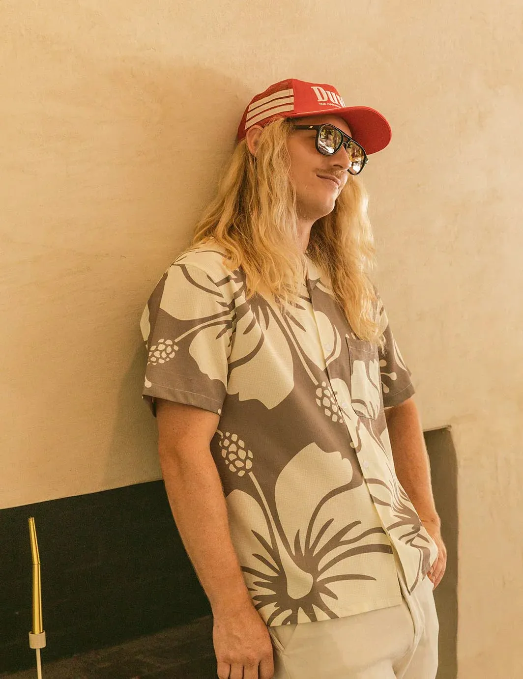 Duvin HIBISCUS LEISURE STRETCH BUTTONUP - TAN sold by Sun Diego Boardshops product image thumbnail 4