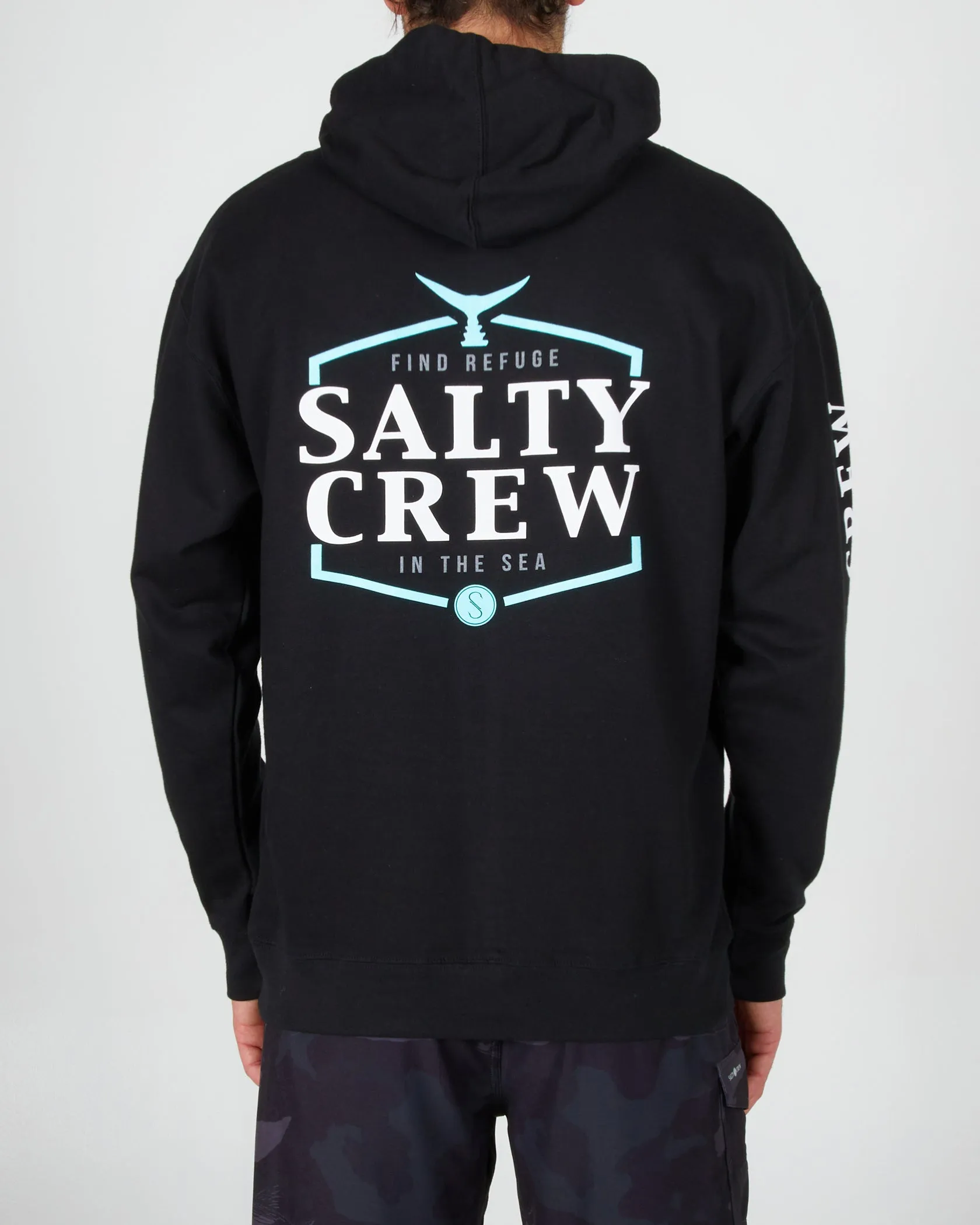 Salty Crew Skipjack Black Hood Fleece - BLACK sold by Sun Diego Boardshops