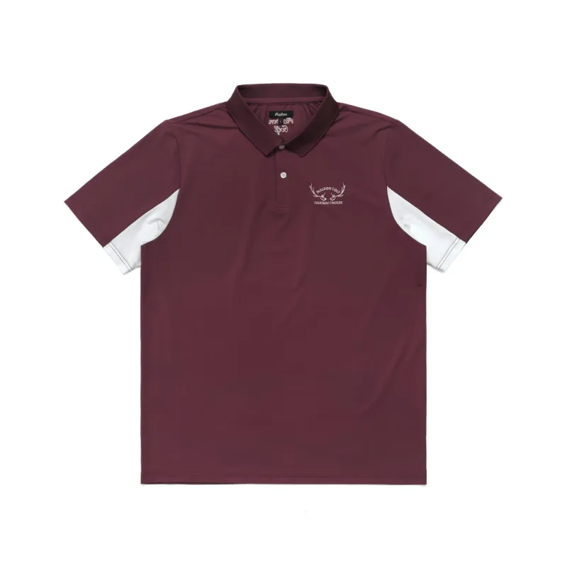 Malbon Golf Wringer Performance Pique Polo - MAROON sold by Sun Diego Boardshops