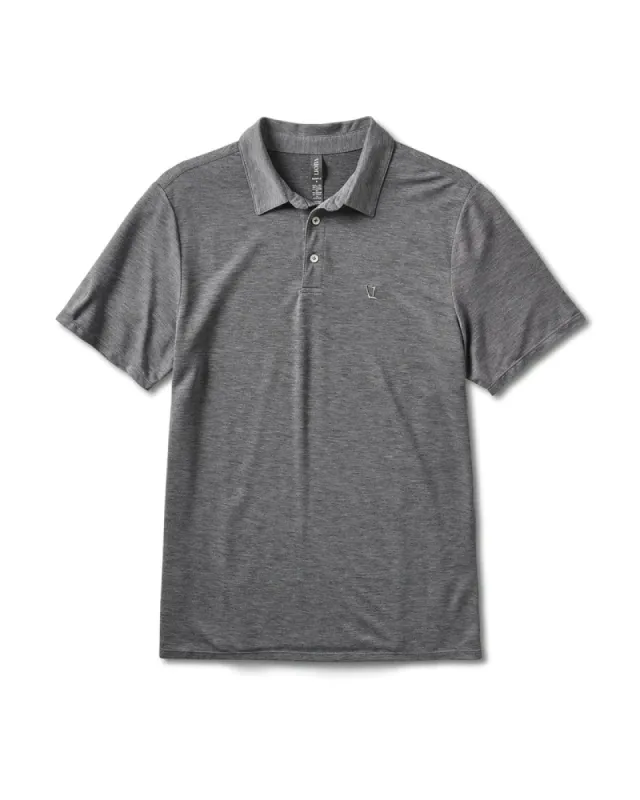 Vuori Knit Twill Polo - Heather Grey sold by Sun Diego Boardshops