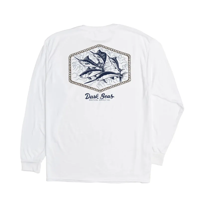 Dark Seas AFFILIATE UV LS T-SHIRT - WHITE sold by Sun Diego Boardshops