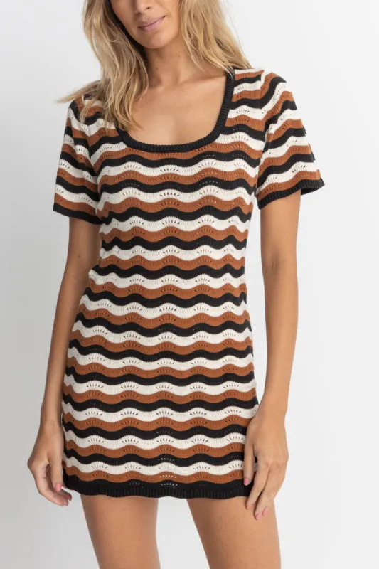 Rhythm Venice Knit Mini Dress - BLACK sold by Sun Diego Boardshops