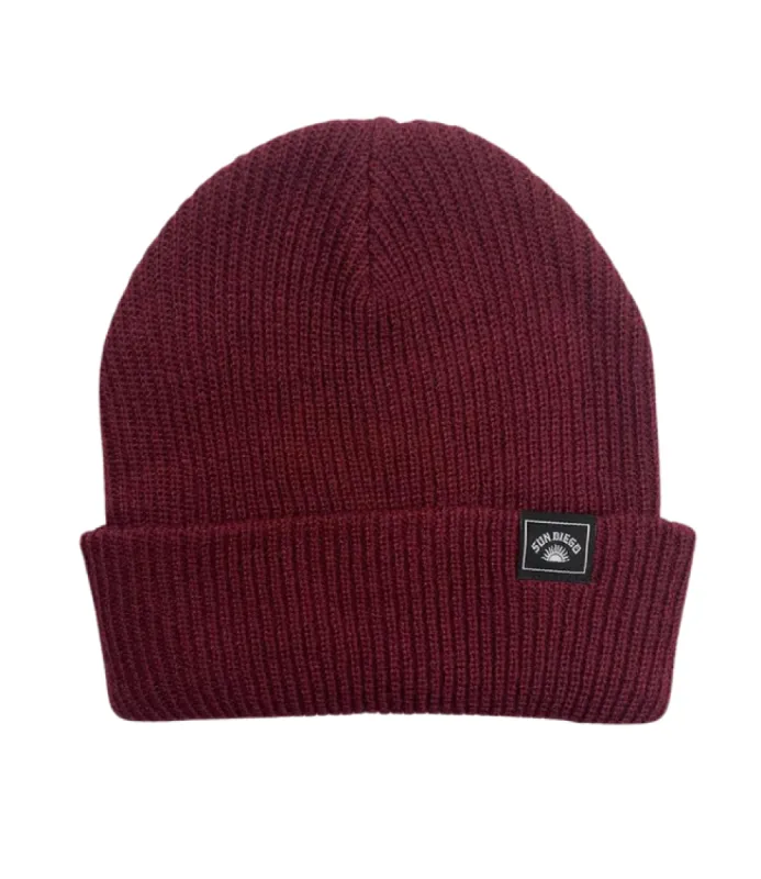 Sun Diego Reserve Solid Beanie - Burgundy sold by Sun Diego Boardshops
