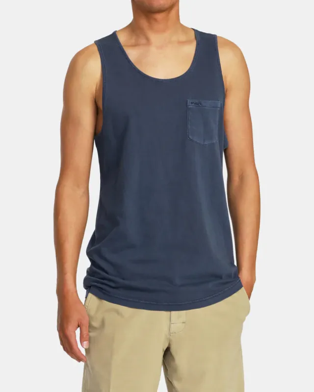 RVCA PTC PIGMENT TANK T-SHIRT - MOODY BLUE sold by Sun Diego Boardshops