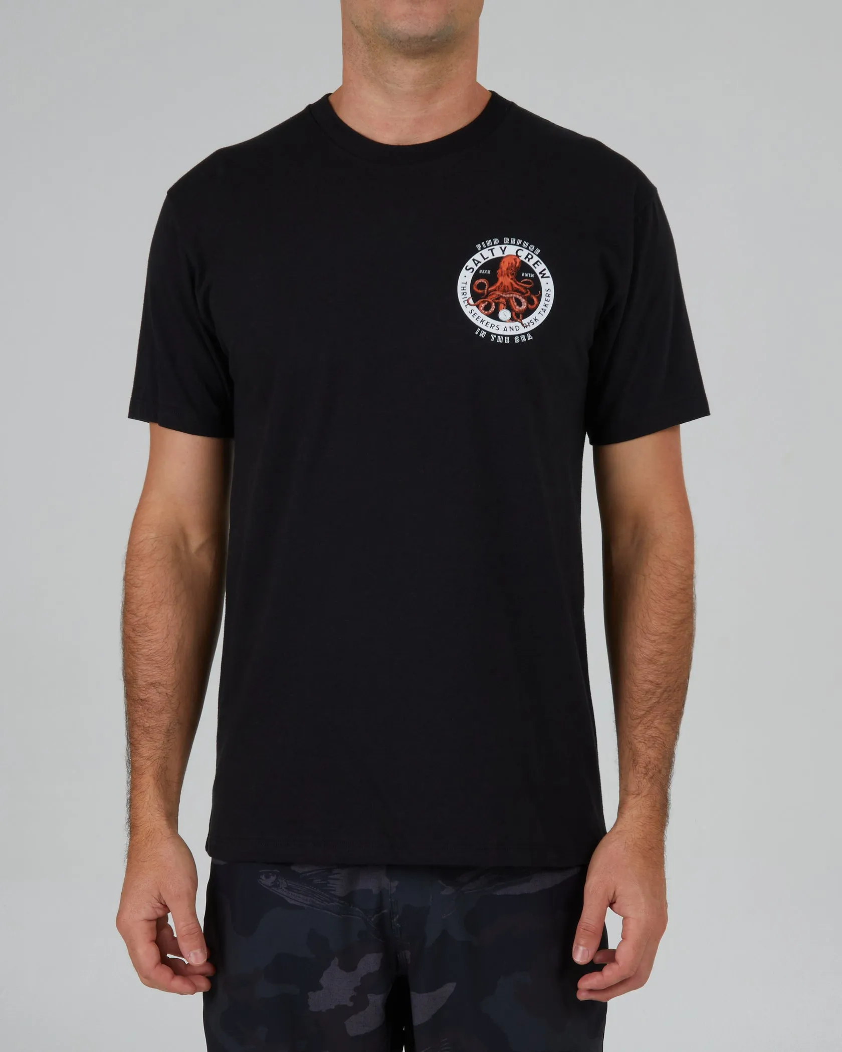 Salty Crew Deep Reach Black S/S Premium Tee - BLACK sold by Sun Diego Boardshops product image thumbnail 2