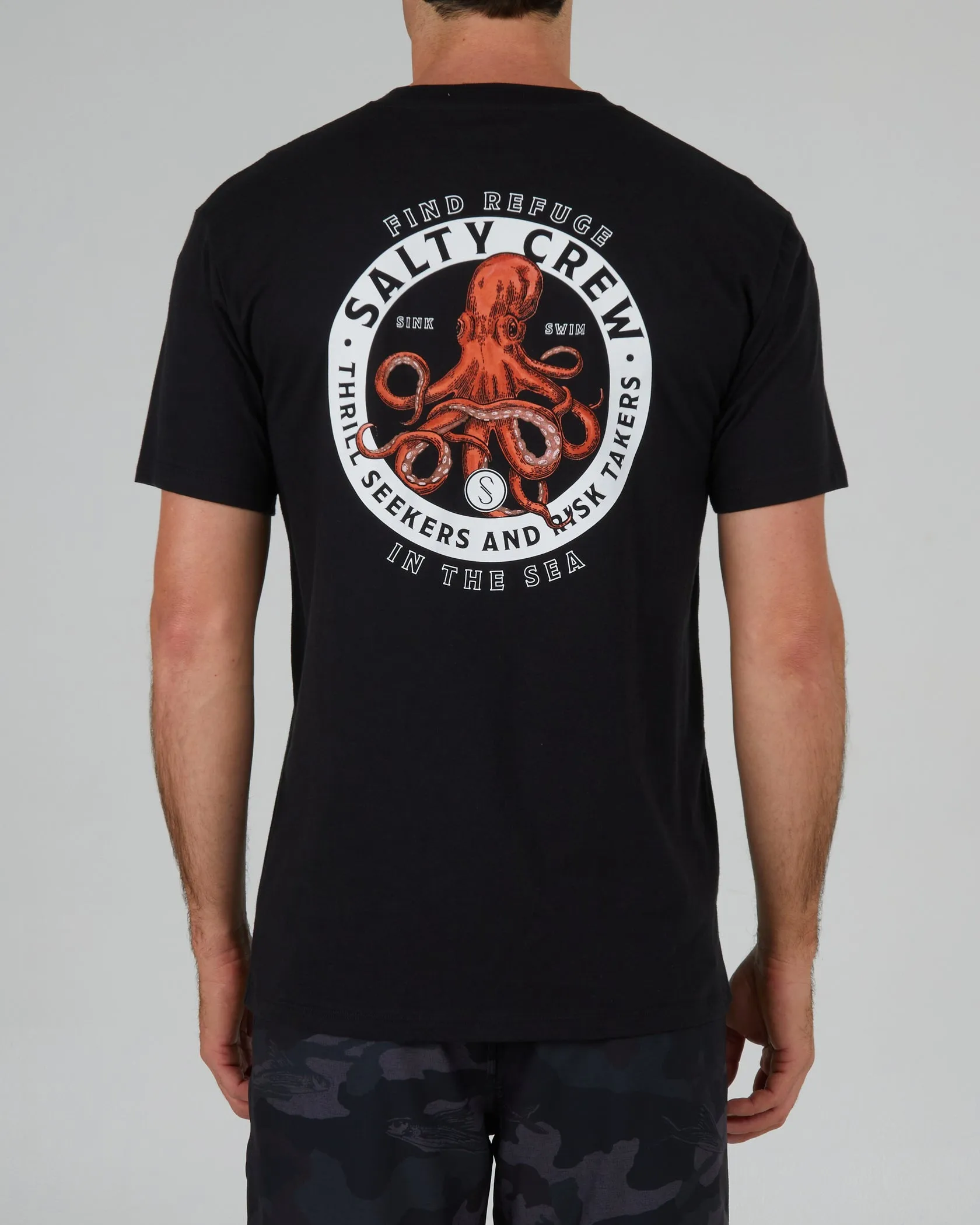 Salty Crew Deep Reach Black S/S Premium Tee - BLACK sold by Sun Diego Boardshops