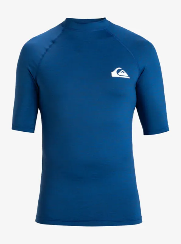 Quiksilver Everyday UPF 50 Short Sleeve Rashguard - MONACO BLUE HEATHER sold by Sun Diego Boardshops