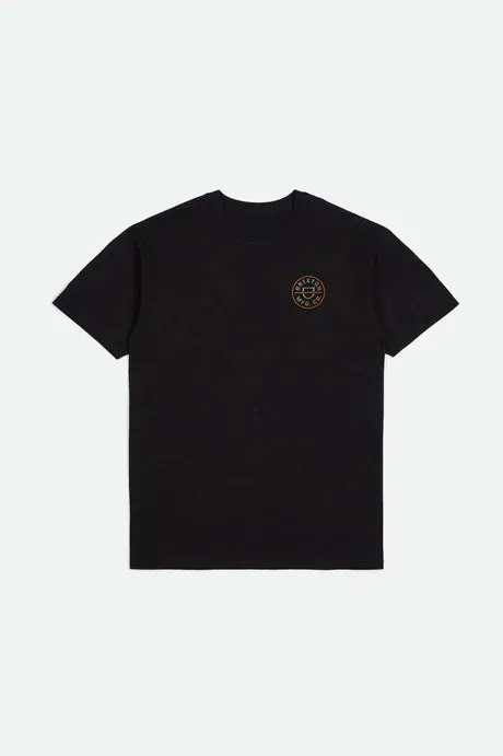 Brixton CREST II S/S STANDARD TEE - Black Persimmon Orange Sand sold by Sun Diego Boardshops product image thumbnail 2