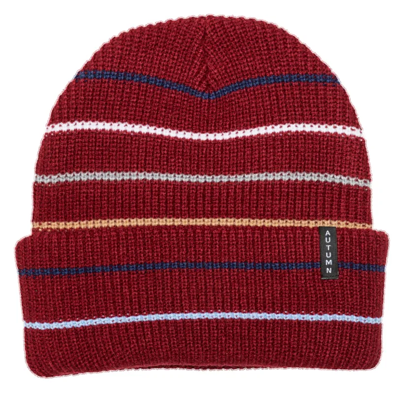 Autumn Multi Stripe Beanie - Burgundy sold by Sun Diego Boardshops