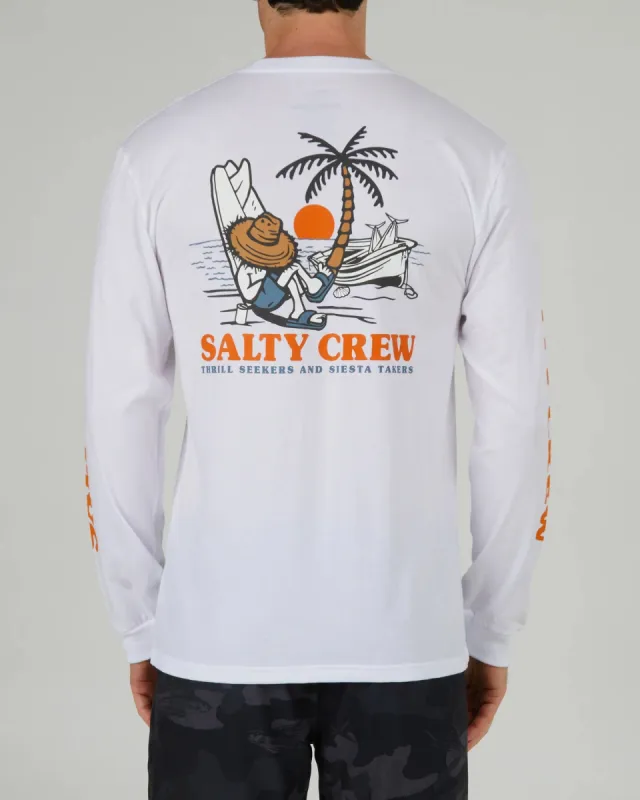Salty Crew Siesta White L/S Premium Tee - WHITE sold by Sun Diego Boardshops