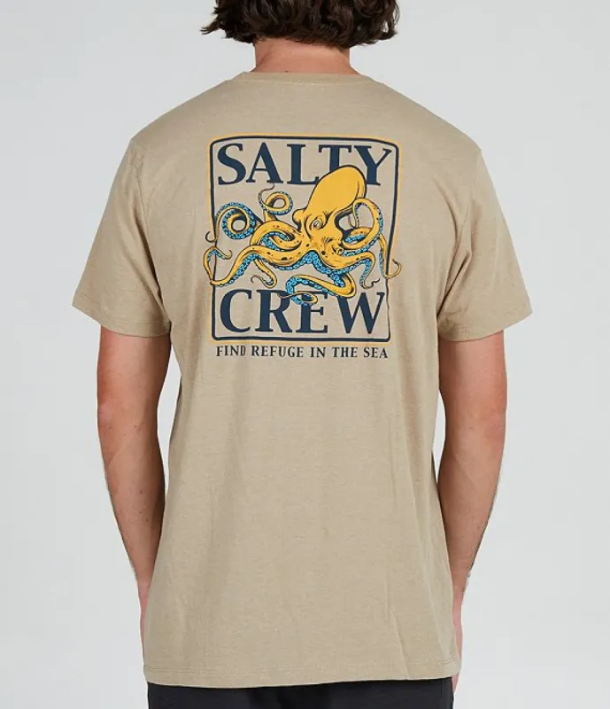 Salty Crew Ink Slinger Standard Tee - Khaki Heather sold by Sun Diego Boardshops
