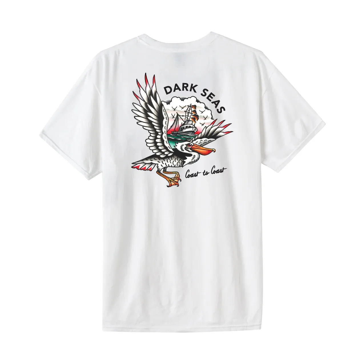 Dark Seas PELICANS WATCH MW WICKING T-SHIRT - WHITE sold by Sun Diego Boardshops