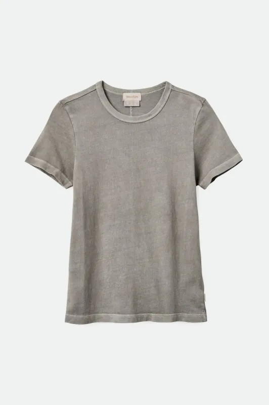 Carefree Organic Garment Dye Slim Crew Tee - Washed Black sold by Sun Diego Boardshops