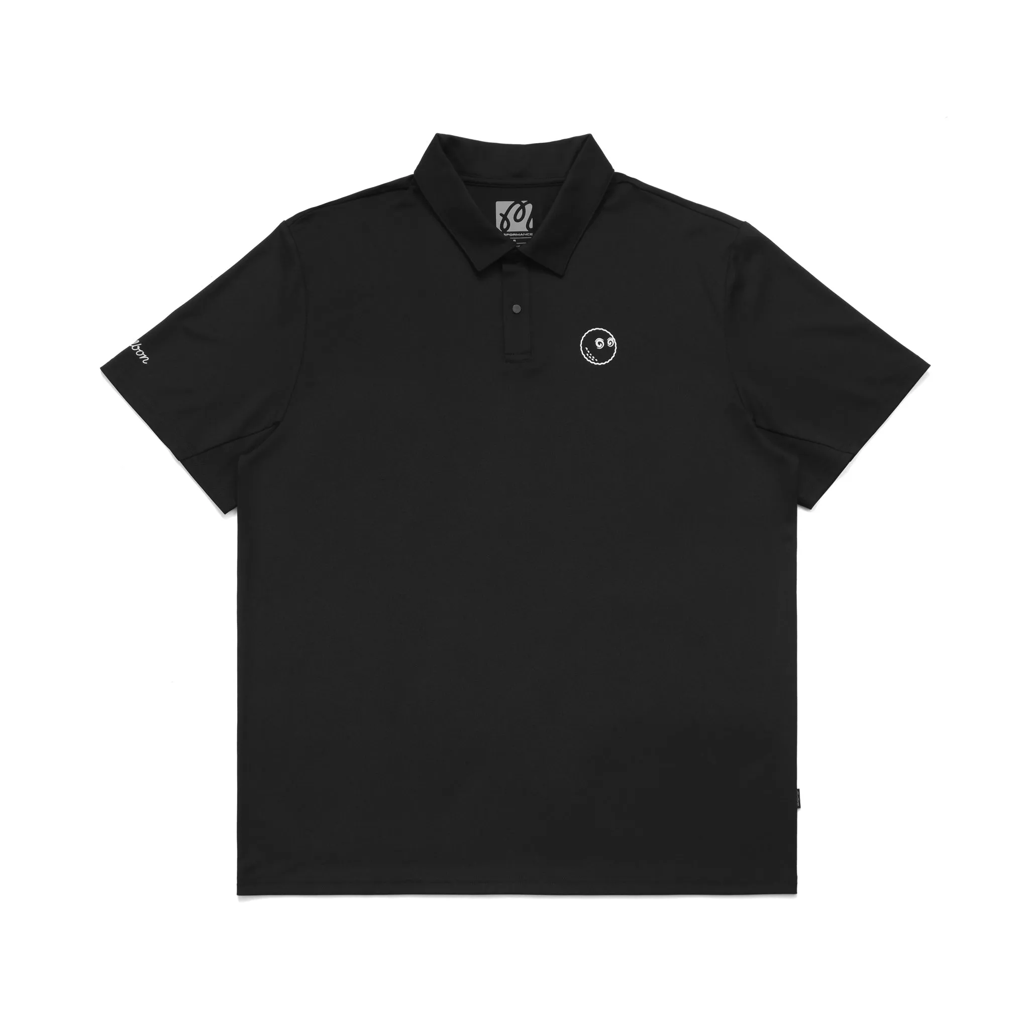 Malbon Golf PERFORMANCE PIQUE POLO - BLACK sold by Sun Diego Boardshops