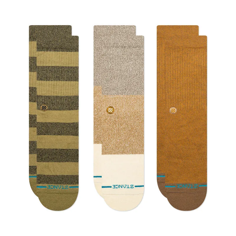 Stance Butter Blend Cubical Crew Socks 3 Pack - CHIVE sold by Sun Diego Boardshops
