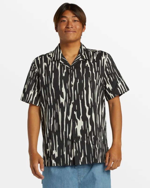 Quiksilver Ripples DNA Island Short Sleeve Shirt - BLACK sold by Sun Diego Boardshops