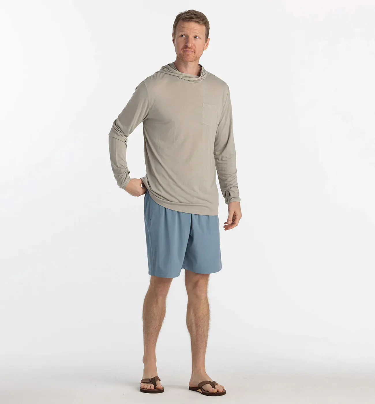 Free Fly Men Men's Bamboo Lightweight Hoodie - SANDSTONE sold by Sun Diego Boardshops product image thumbnail 3
