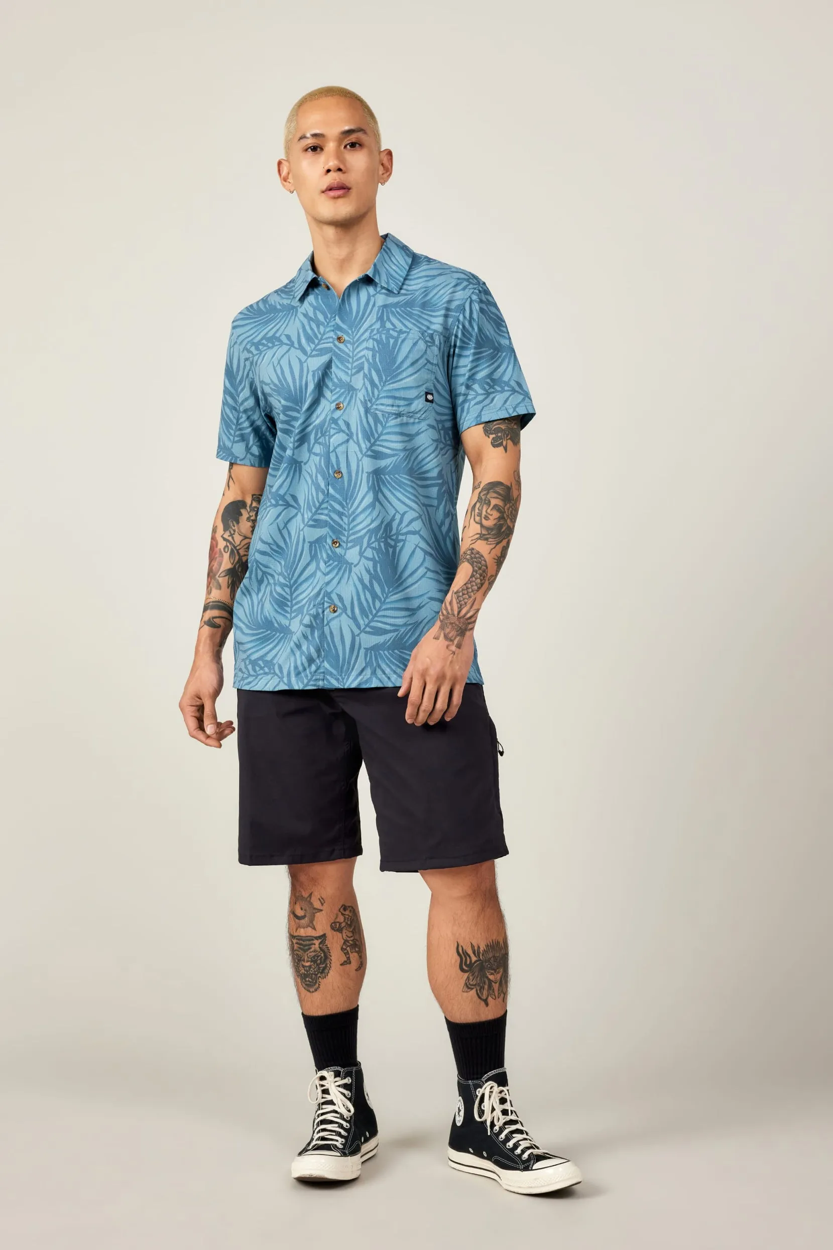 686
Nomad Perforated Button Down Shirt - Palm Blue sold by Sun Diego Boardshops product image thumbnail 2