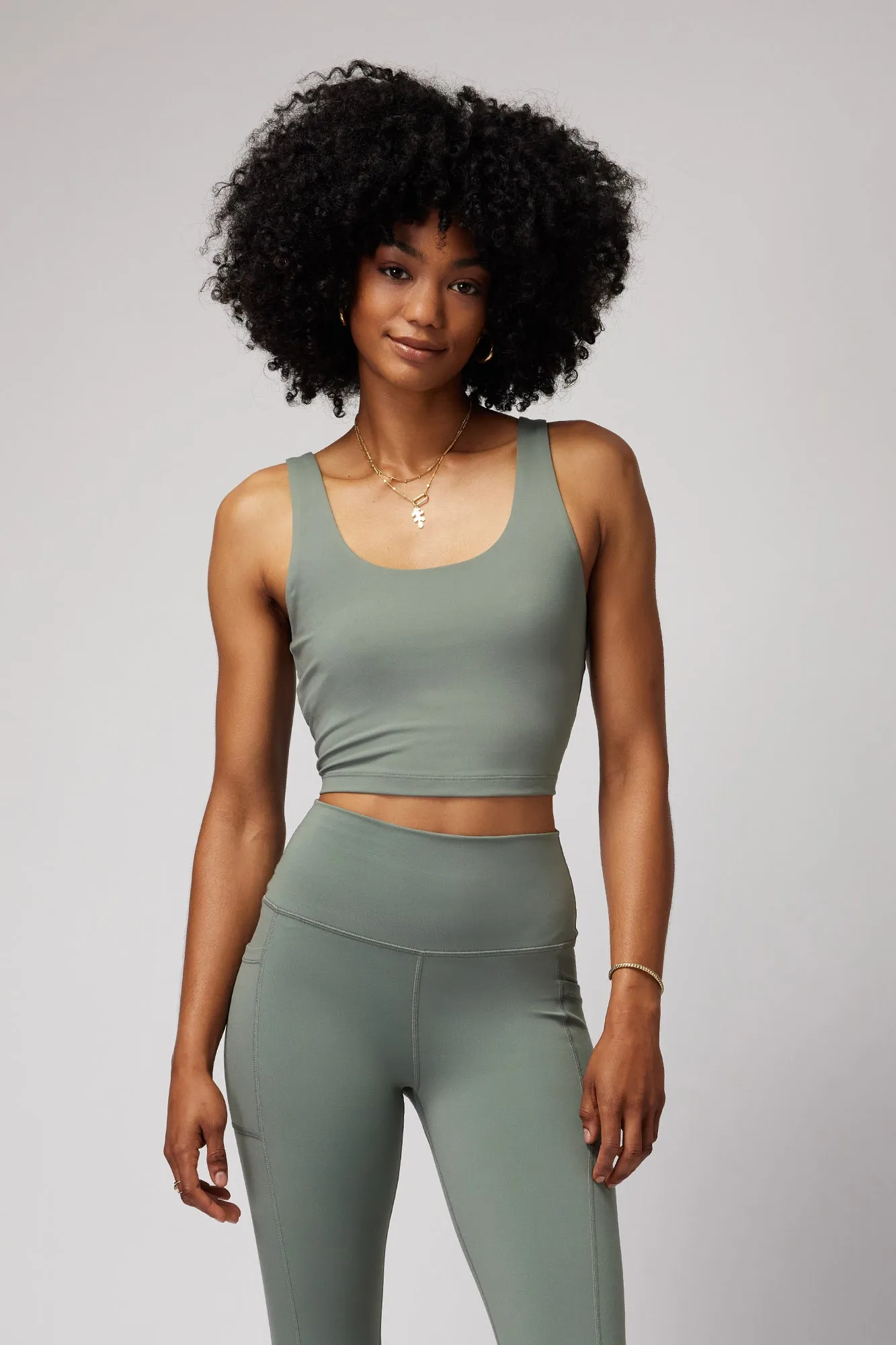 Spiritual Gangster Indie Dream Tech Crop Tank - Agave sold by Sun Diego Boardshops