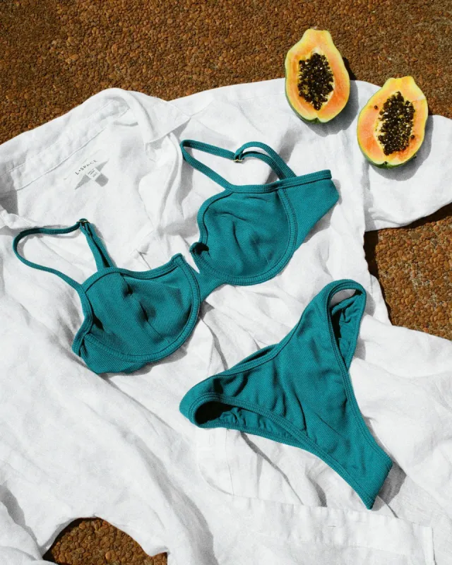 LSpace Ribbed Dominic Bikini Bottom - MEDITERRANEAN sold by Sun Diego Boardshops