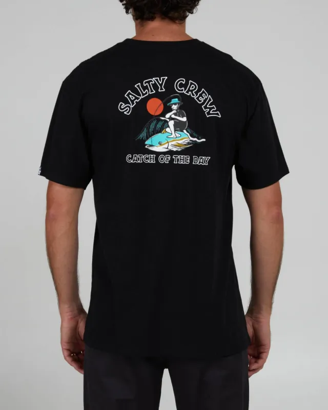 Salty Crew Catch of the Day S/S Premium Tee - BLACK sold by Sun Diego Boardshops