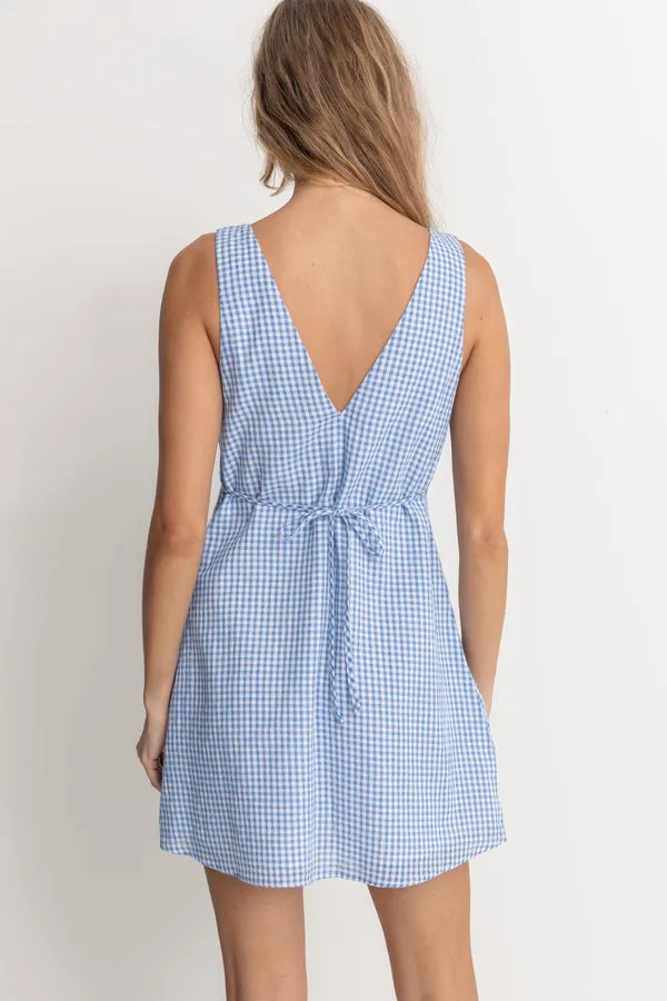 Rhythm Lola Check Mini Dress - BLUE sold by Sun Diego Boardshops product image thumbnail 3