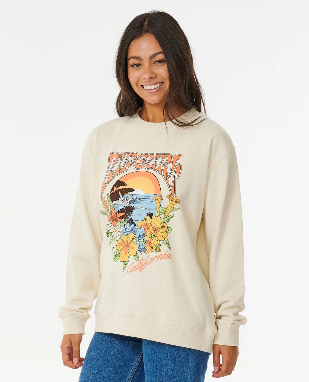 Rip Curl Flora Desto Regular Crew - California Off White sold by Sun Diego Boardshops product image thumbnail 2