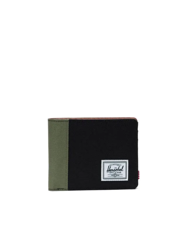 Herschel Supply Co Roy Wallet - BLACK/FOUR LEAF CLOVER/SADDLE sold by Sun Diego Boardshops