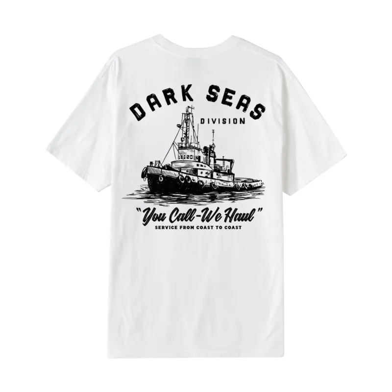 Dark Seas WE HAUL BASIC POCKET T-SHIRT - WHITE sold by Sun Diego Boardshops