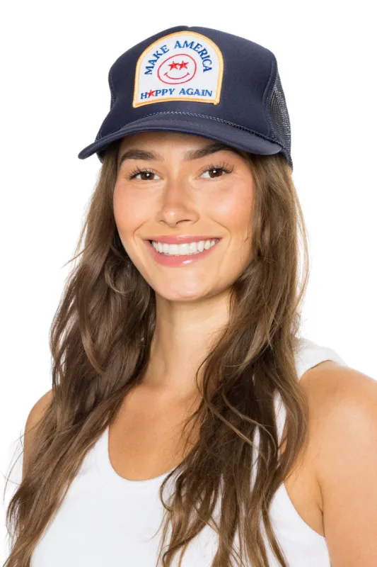 That Friday Feeling Make America Happy Again Trucker Hat - NAVY sold by Sun Diego Boardshops