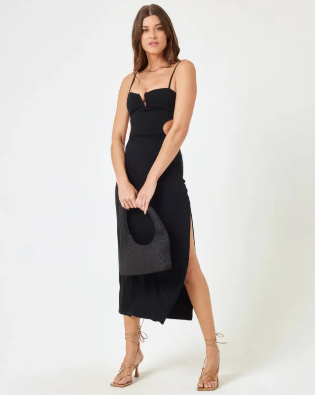LSPACE CAMERON CUTOUT RIB COVER-UP MIDI DRESS - BLACK made by Sun Diego Boardshops