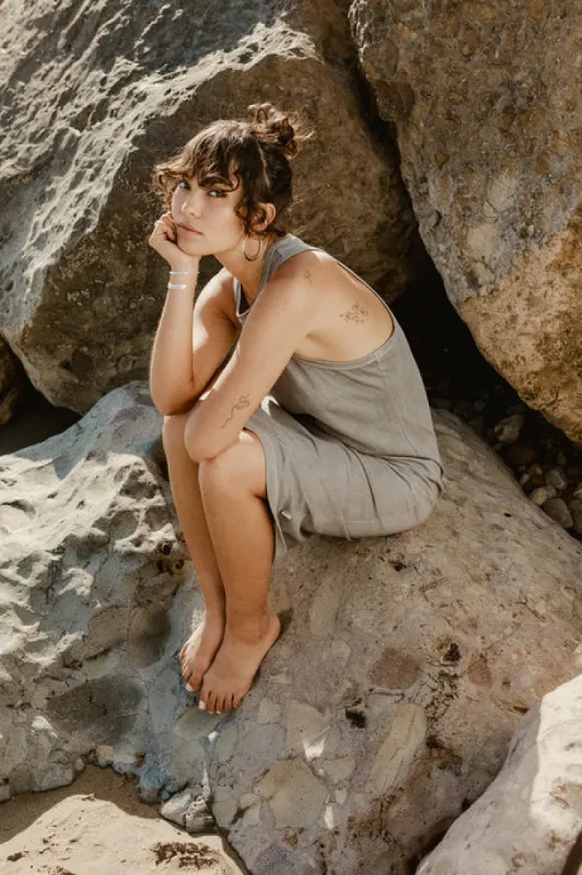 Brixton CAREFREE ORGANIC GARMENT DYED TANK Dress - Washed Black sold by Sun Diego Boardshops