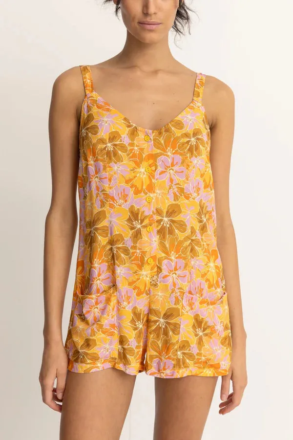Rhythm MAHANA FLORAL PLAYSUIT - YELLOW sold by Sun Diego Boardshops