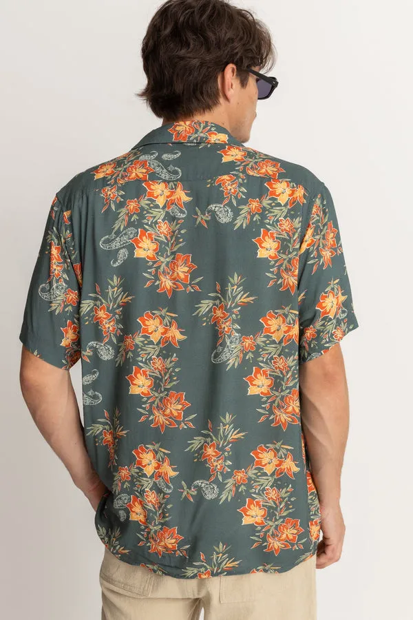 Rhythm Tropical Paisley Cuban Short Sleeve Shirt - PINE sold by Sun Diego Boardshops product image thumbnail 2