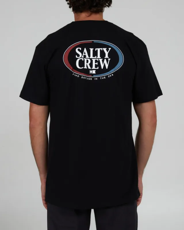 Salty Crew Half N Half Black S/S Standard Tee - BLACK sold by Sun Diego Boardshops