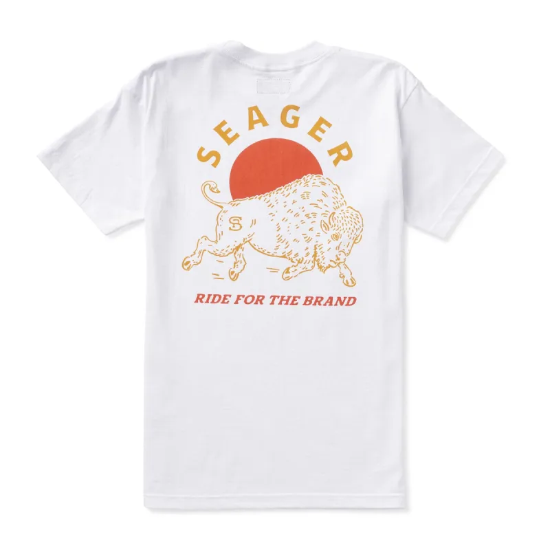 Seager Ride For The Brand Heavyweight Tee  - White sold by Sun Diego Boardshops