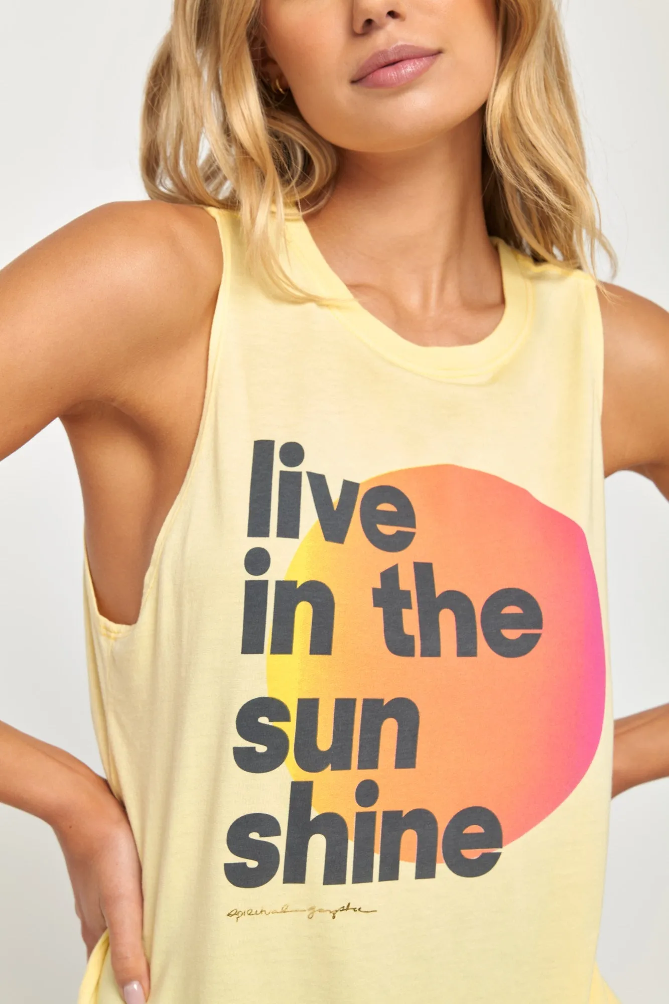 Spiritual Gangster Sunshine Jade Muscle Tank - Sunlight sold by Sun Diego Boardshops product image thumbnail 4