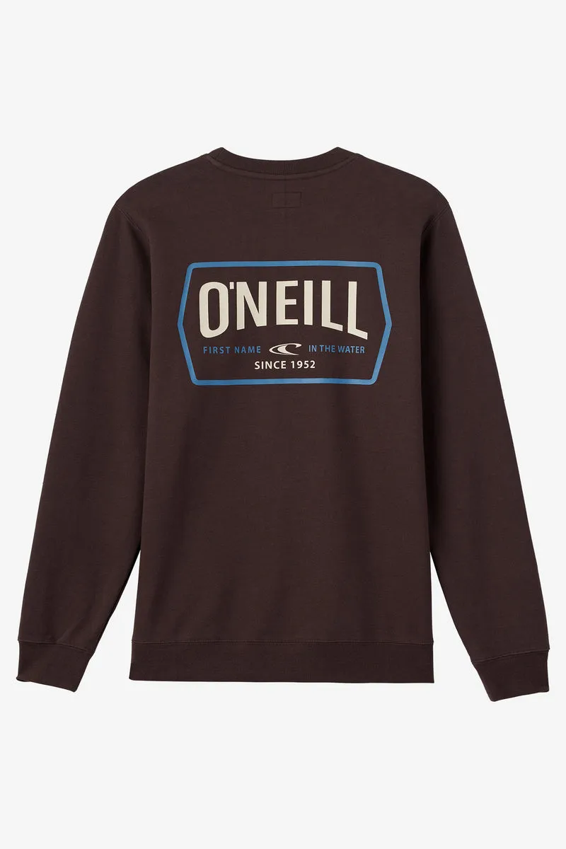Oneill FIFTY TWO CREW NECK FLEECE - SEAL BROWN sold by Sun Diego Boardshops