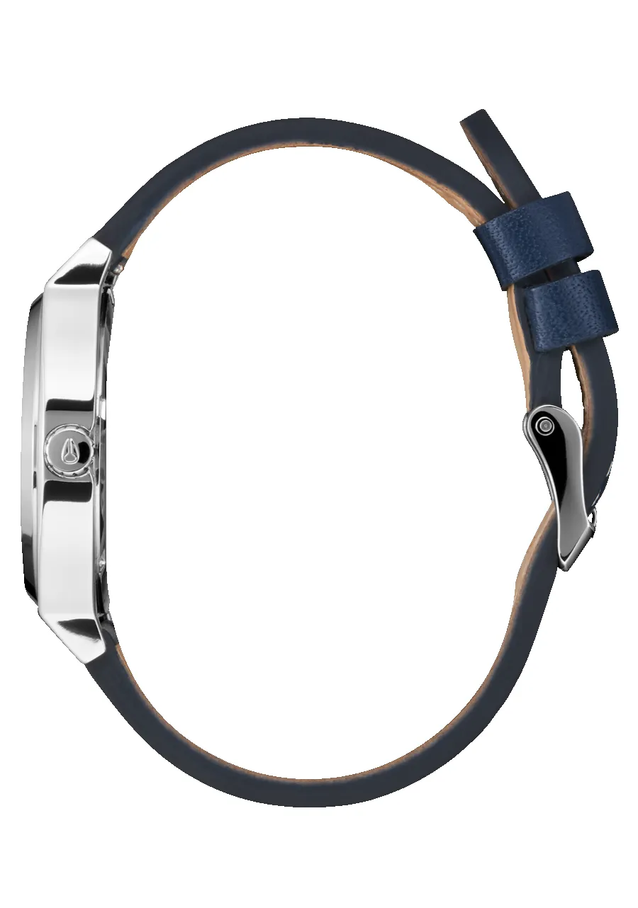 Nixon-WATCHES Time Teller Leather - SILVER/CLOUD/INDIGO sold by Sun Diego Boardshops product image thumbnail 2