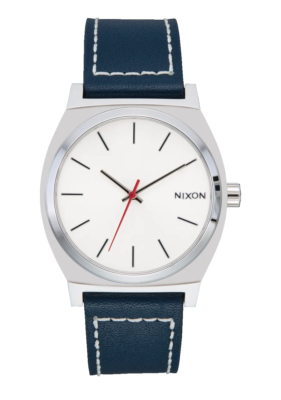 Nixon-WATCHES Time Teller Leather - SILVER/CLOUD/INDIGO sold by Sun Diego Boardshops