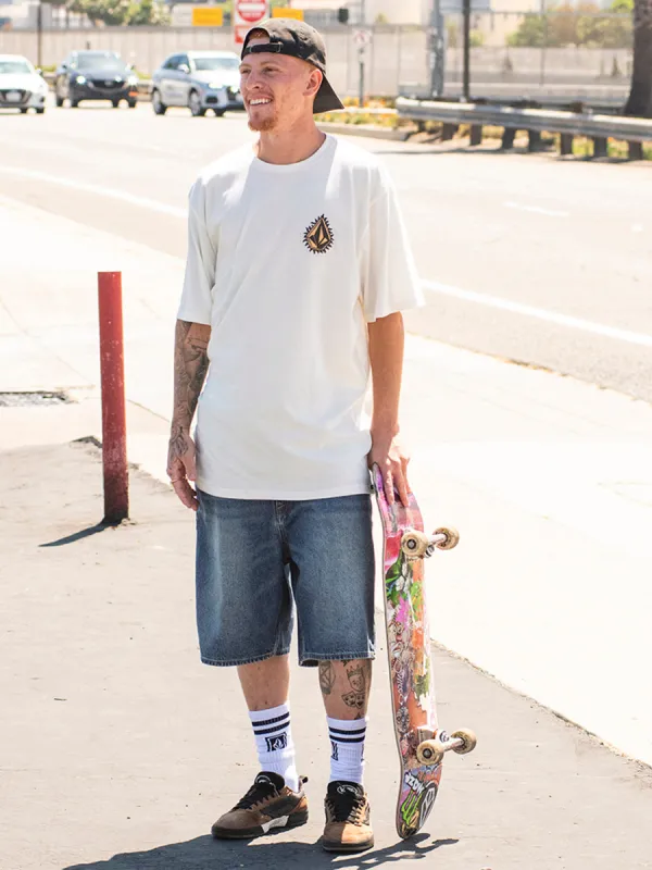 Volcom FLAMED SHORT SLEEVE TEE - OFF WHITE sold by Sun Diego Boardshops