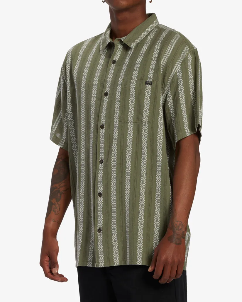 Billabong Sundays Jacquard Short Sleeve Shirt - Dark Olive sold by Sun Diego Boardshops product image thumbnail 4