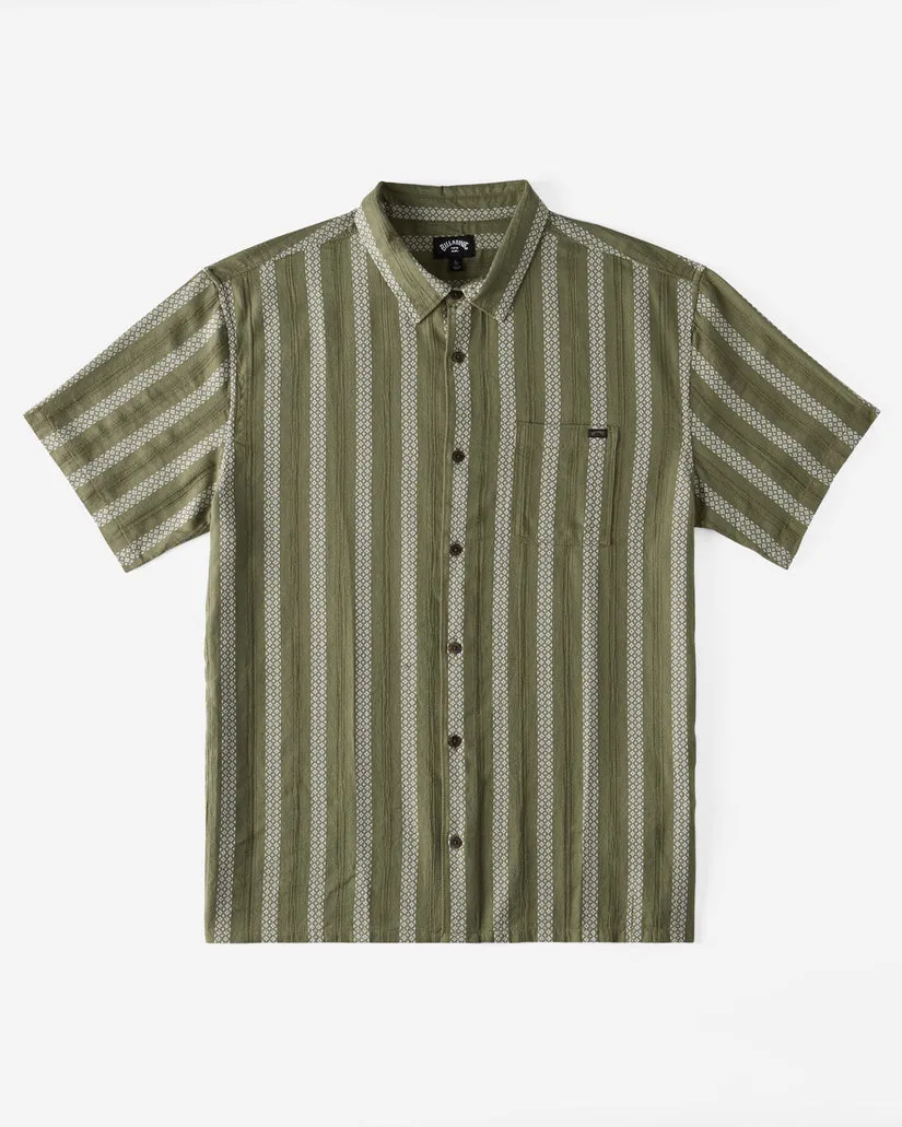 Billabong Sundays Jacquard Short Sleeve Shirt - Dark Olive sold by Sun Diego Boardshops